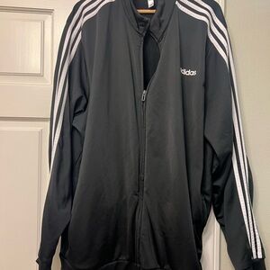 Adidas Black Jacket with Subtle White Accents 3XL
